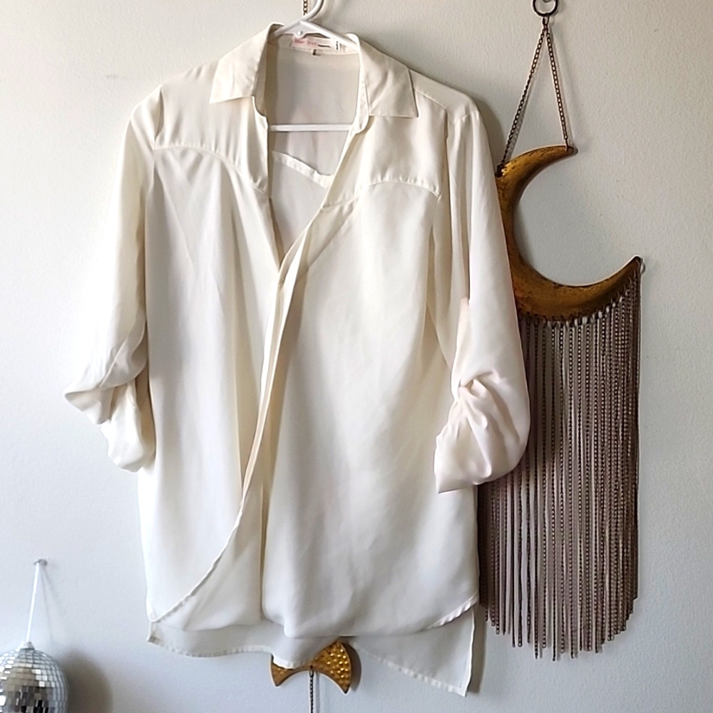 Sheer light beige top